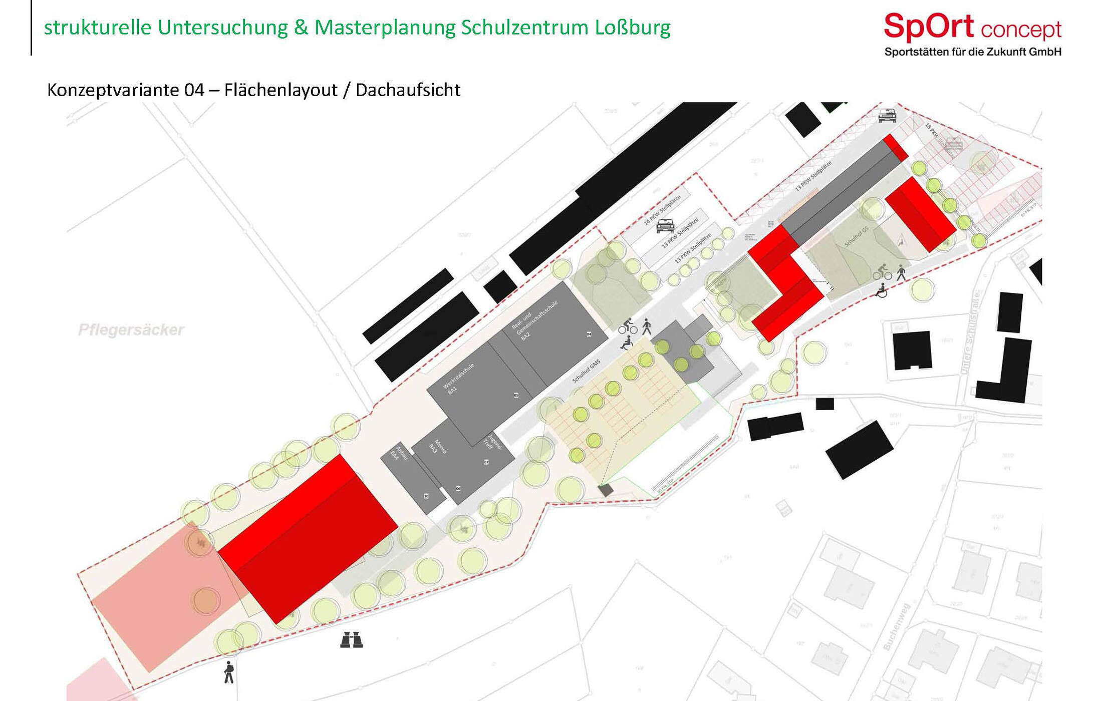 2016, Strukturelle Untersuchung und Masterplanung Schulzentrum mit Hallenbad, Loßburg